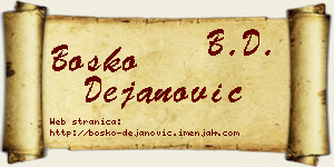 Boško Dejanović vizit kartica